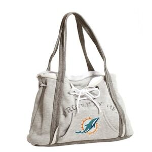 New Miami Dolphins Hoodie Handbag Carry Purse Embroidered Gray Little Earth NFL